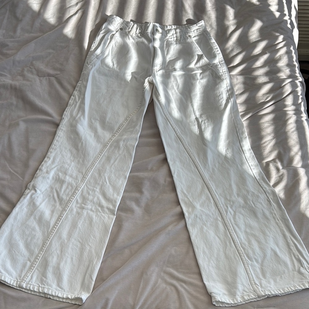 White Wide-Leg Jeans